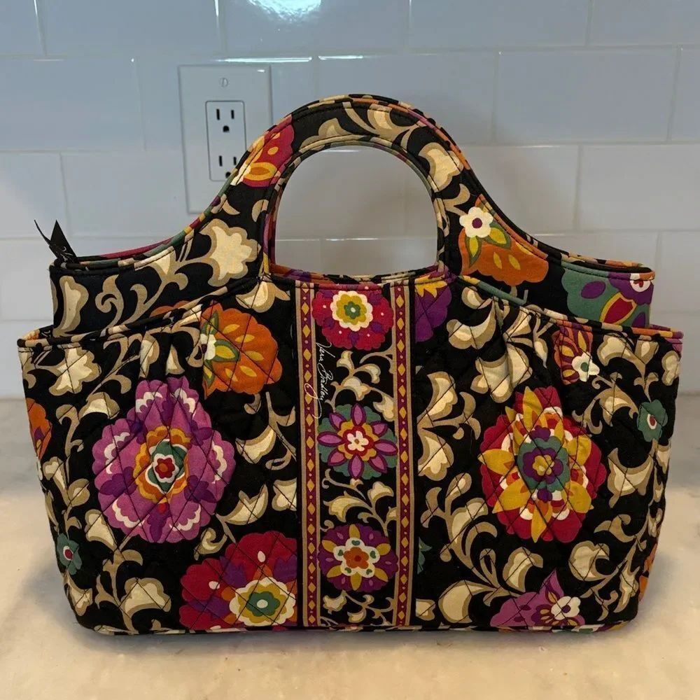 Vera Bradley Suzani Pattern Quilted Cotton Tote Bag Purse Retired Floral Boho #1